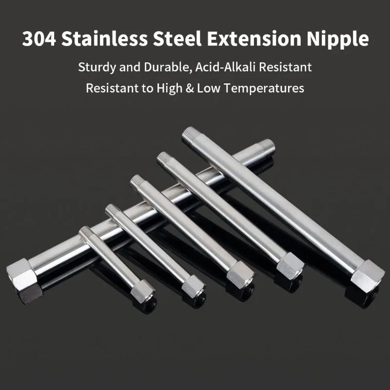 SS304 BSPP Male Female Extension Nipple, Mold Cooling Water Pneumatic Fitting 1/8 1/4 3/8 for Injection Moulding Machine