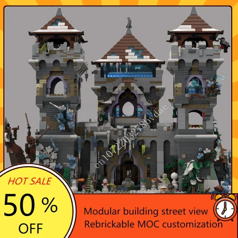 7877PCS MOC Medieval Castle Custom Puzzle Model nostalgic castle WINTER Technical DIY Assembly Set Toy Child Holiday Gift