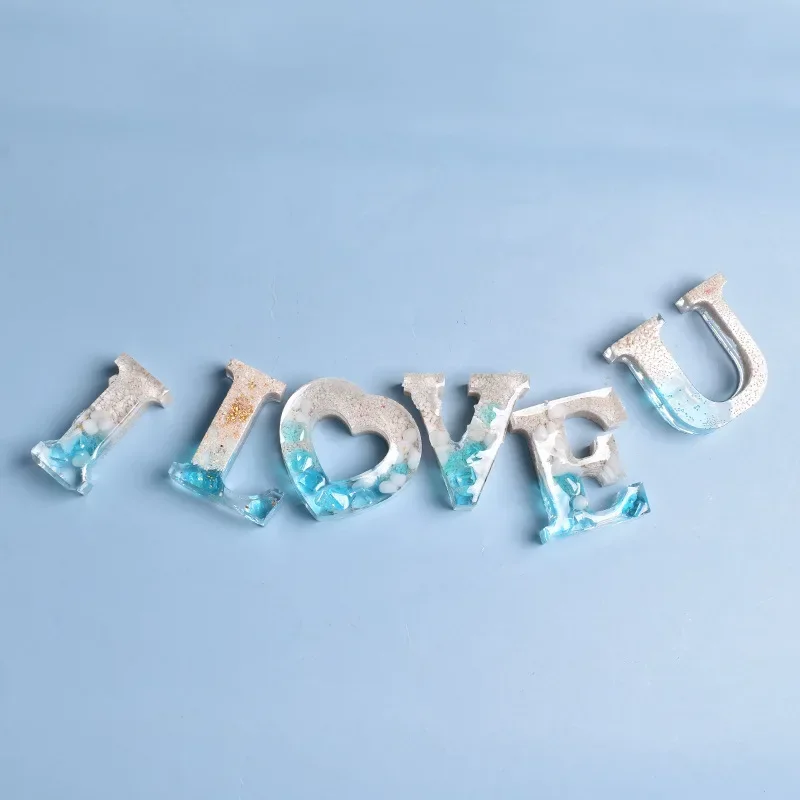 Epoxy Resin Mold 26 English Alphabet Letter Number Keychain Pendant Casting Silicone Mould DIY Crafts Jewelry Making Tools