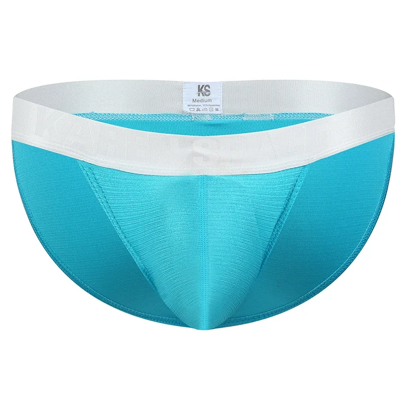 

Men's Bulge Ice Silk Briefs Breathable Comfort Low Rise Solid Color Daily Underwear Gays Erotic U Convex Pouch High Fork Panties