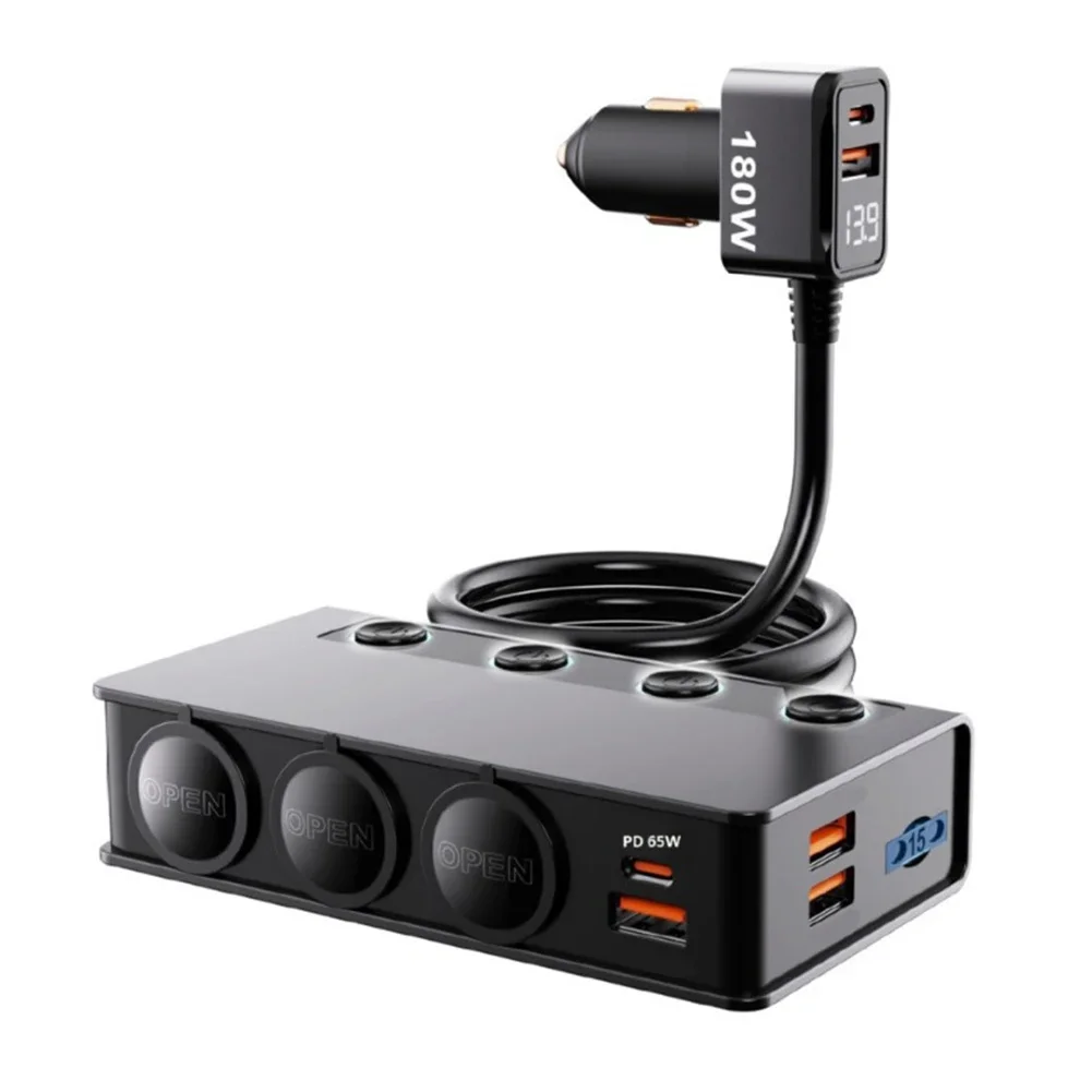 

12V Power Adapter Car Charger Road Trip Charging DC12V-24V Input Voltage Fast Charging Capability High Universality Fitment