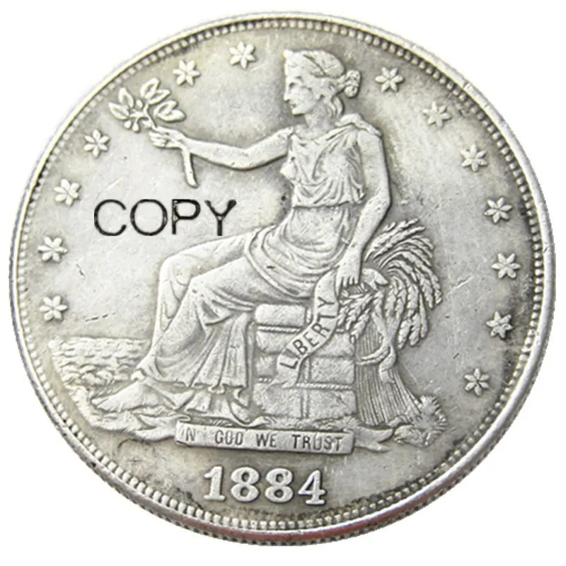 US 1884 Trade Dollar Silver Plated Copy Coin