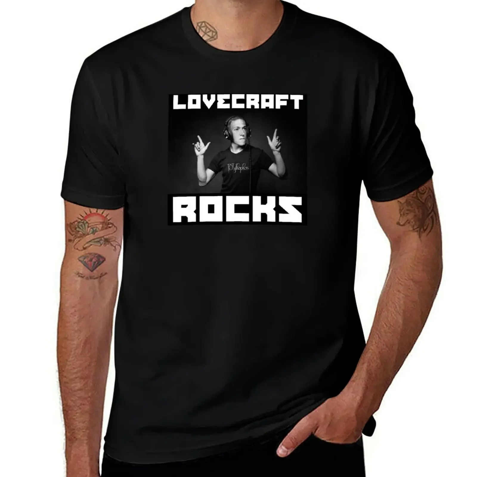 

Футболка Lovecraft Rocks, милые топы для мальчиков, белая хлопковая футболка для мужчин