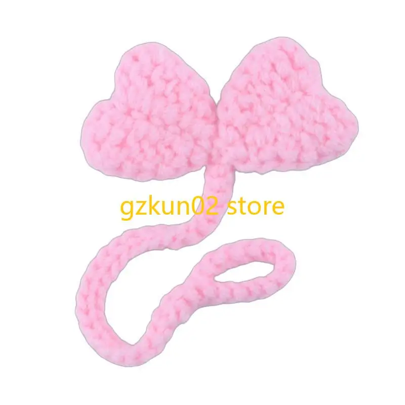 

KXRB Knitted Crochet Leaf Crochet Headphone Accessory Corner Bookmarks Fashionable Cable Handmade Gift