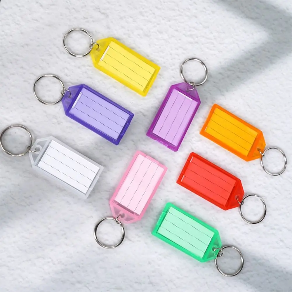 10pcs Plastic Key Tags With Split Ring with Card Label Keychain Tag Classification Key Management Key Organization