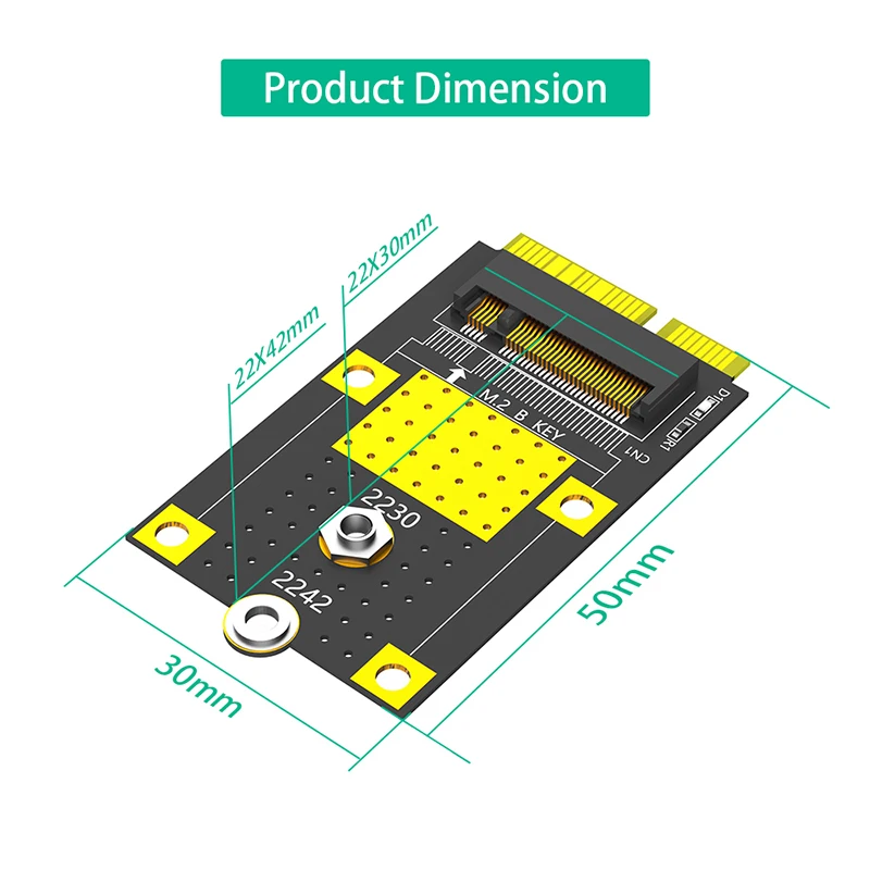 M.2 B Key to mSATA Adapter Card Riser NGFF M.2 SATA-Bus SSD a mSATA maschio convertitore supporto 2230 2242 M2 SSD adattatore da M2 a mSATA