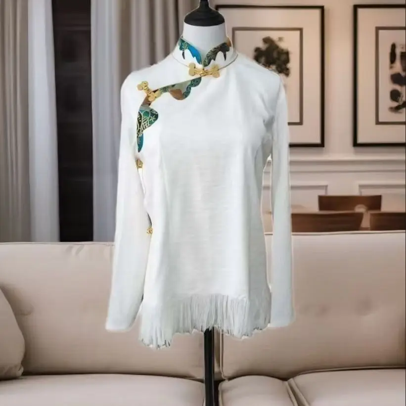 新しいチベットの女性用タッセルトップスとシャツ、多用途でファッショナブルな気質