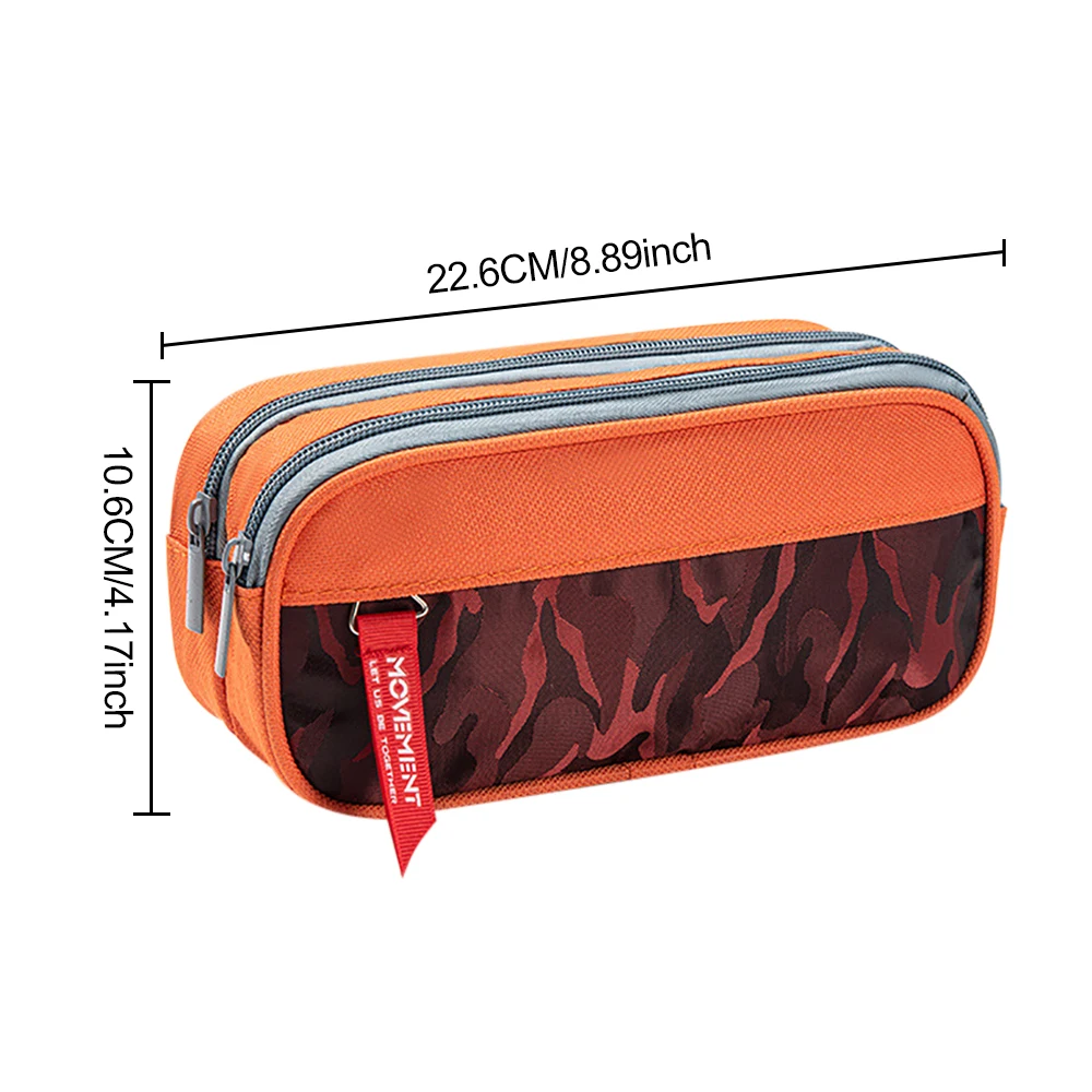 Камуфляжный холщовый пенал с двойной молнией, сумка-карандаш для мальчиков и девочек, школьная сумка для канцелярских принадлежностей, студенческие принадлежности, чехол для ручек, сумки для хранения