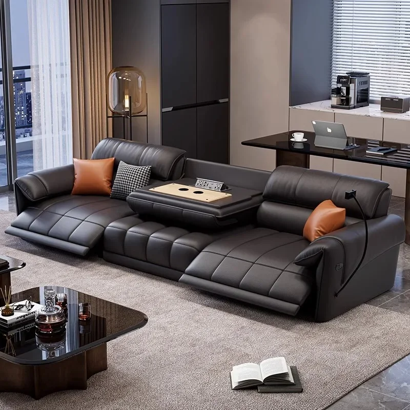 Leather Electric Sofa Comfortable Adult Living Room Decor Nordic Sofas Light Luxury Hallway Unusual Sillon Cama Home Furniture