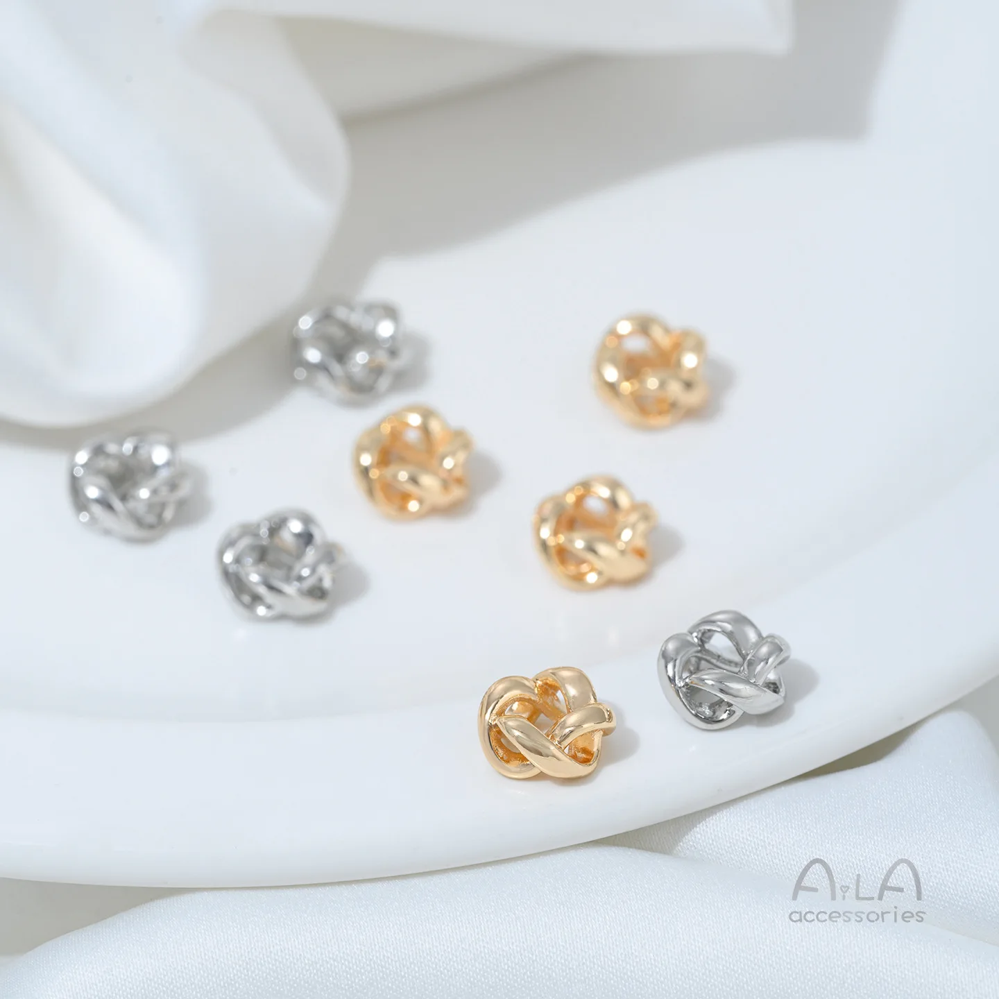 

Материал для изготовления бижутерии: корейские бусины-узелки с золотым покрытием 14K, разделители для бусин, для браслетов и ожерелий ручной работы, аксессуары для рукоделия