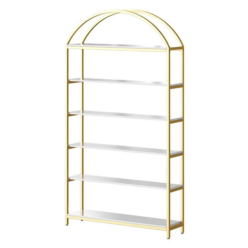 Custom.Shelf Display Rack, Gold Metal Frame Bookcase in Living Room, Home, Office, Bookshelves Storage Rack