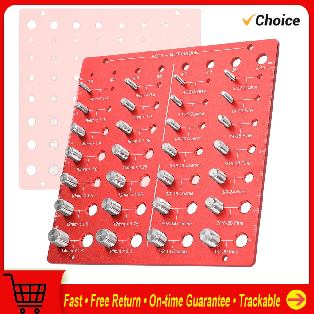 Nut and Bolt Thread Checker Set 28 Thread Identifier Gauge Inch and Metric Size Precise Screw Size and Thread Measuring Tools