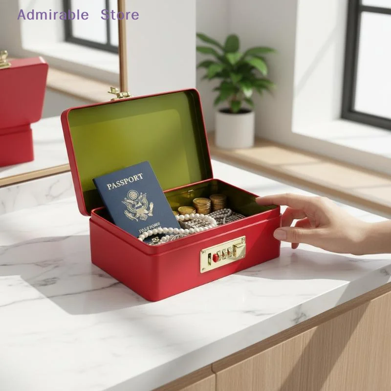 Secure Metal Piggy Bank with Password Lock Retro Iron Coin Savings Box for Kids Personal Finance Room Decoration Classroom Gift