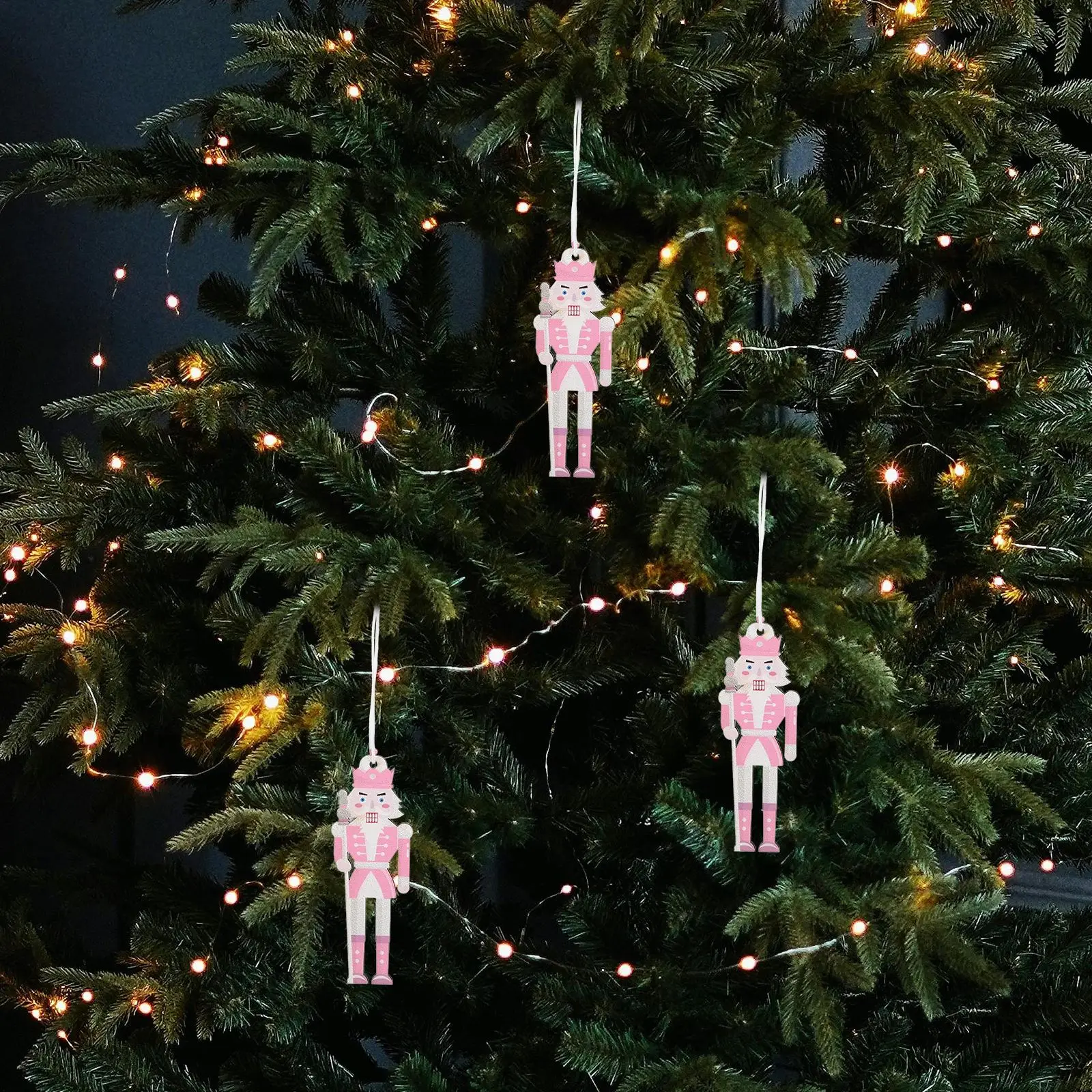 

8PCS Christmas Decorations Nutcracker Soldier Pendants Cute Pink Christmas Tree Ornaments Pendant Navidad Xmas New Year 2026