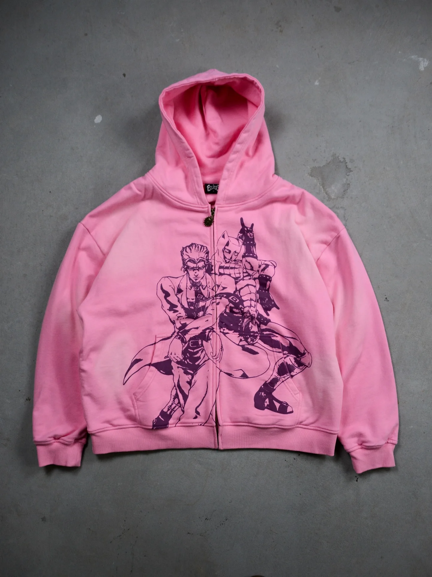 Harajuku Jojo Bizarre Adventure Zip Up Hoodies Oversized Mens