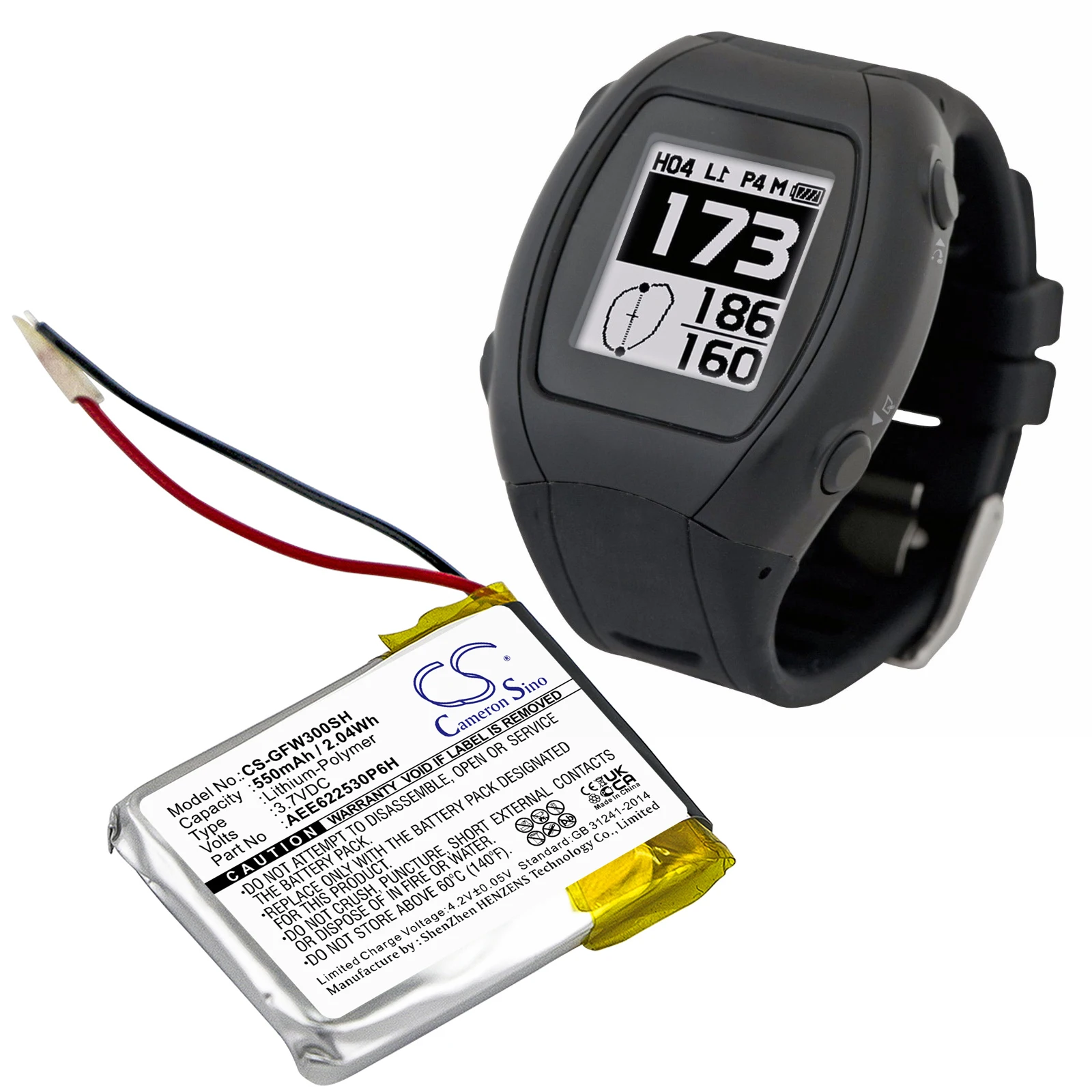 3.7V 550mAh Smartwatch Battery AEE622530P6H for Golf Buddy WT3 GPS Watch, 400mAh DR652525 for GolfBuddy 2ALG4 VoiceX +TOOLS KIT