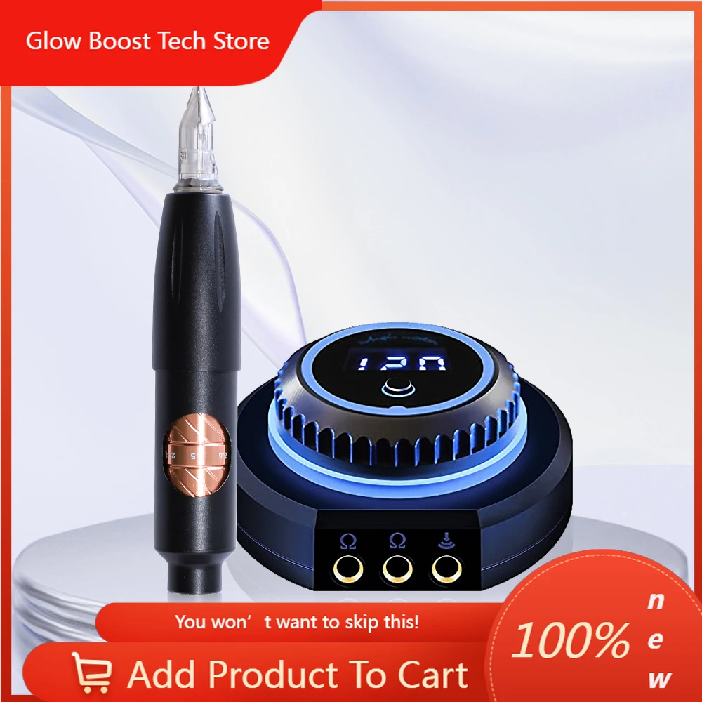 

NYProfessional Tattoo Gun Machine Digital YD Blink Permanent Makeup Machine Wireless Battery Tattoo Machine for Training