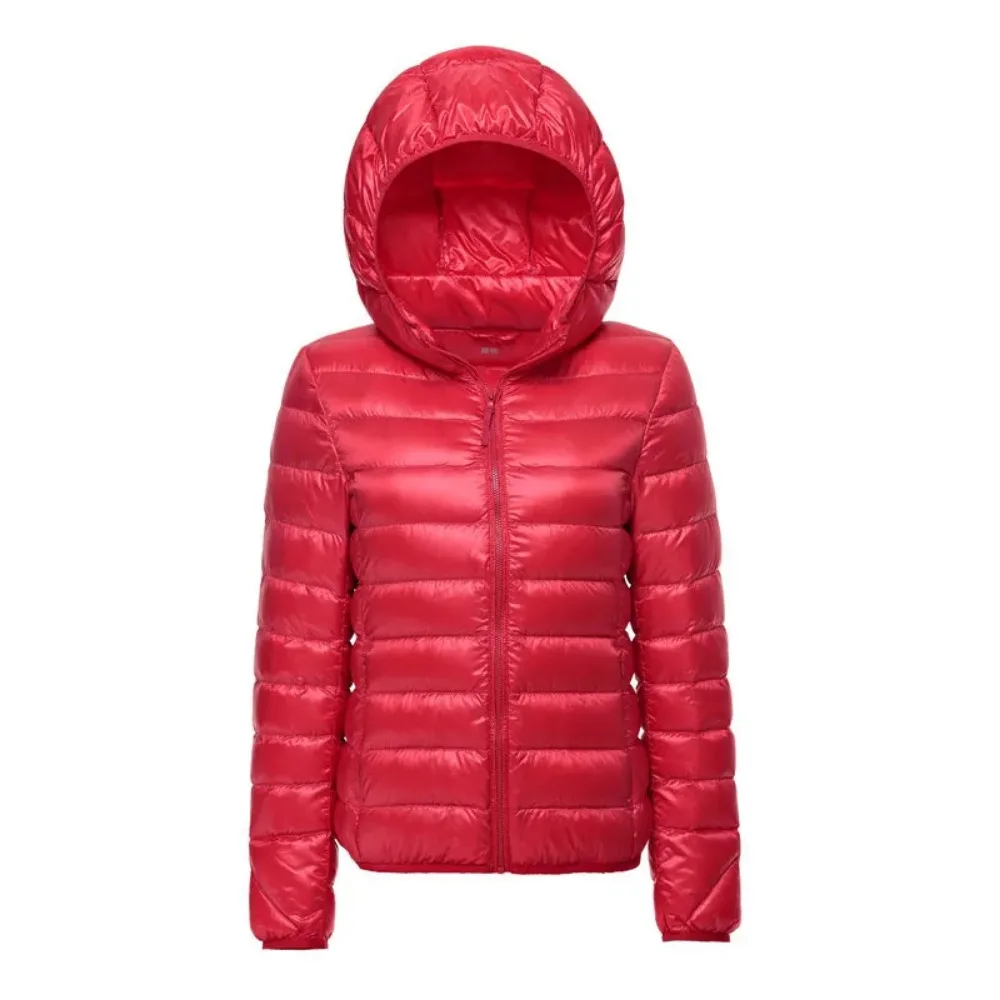 Women Hooded Short Puffer Jackets 2023 New Arrivals 90% White Duck Down Autumn Winter Ultra Lightweight Keep Warm Coats