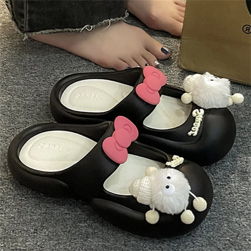 Cute Fairy  Slippers for Women\'s Summer Outer-Wear Thick-Soled Clogs Shoes Sandals For The Beach