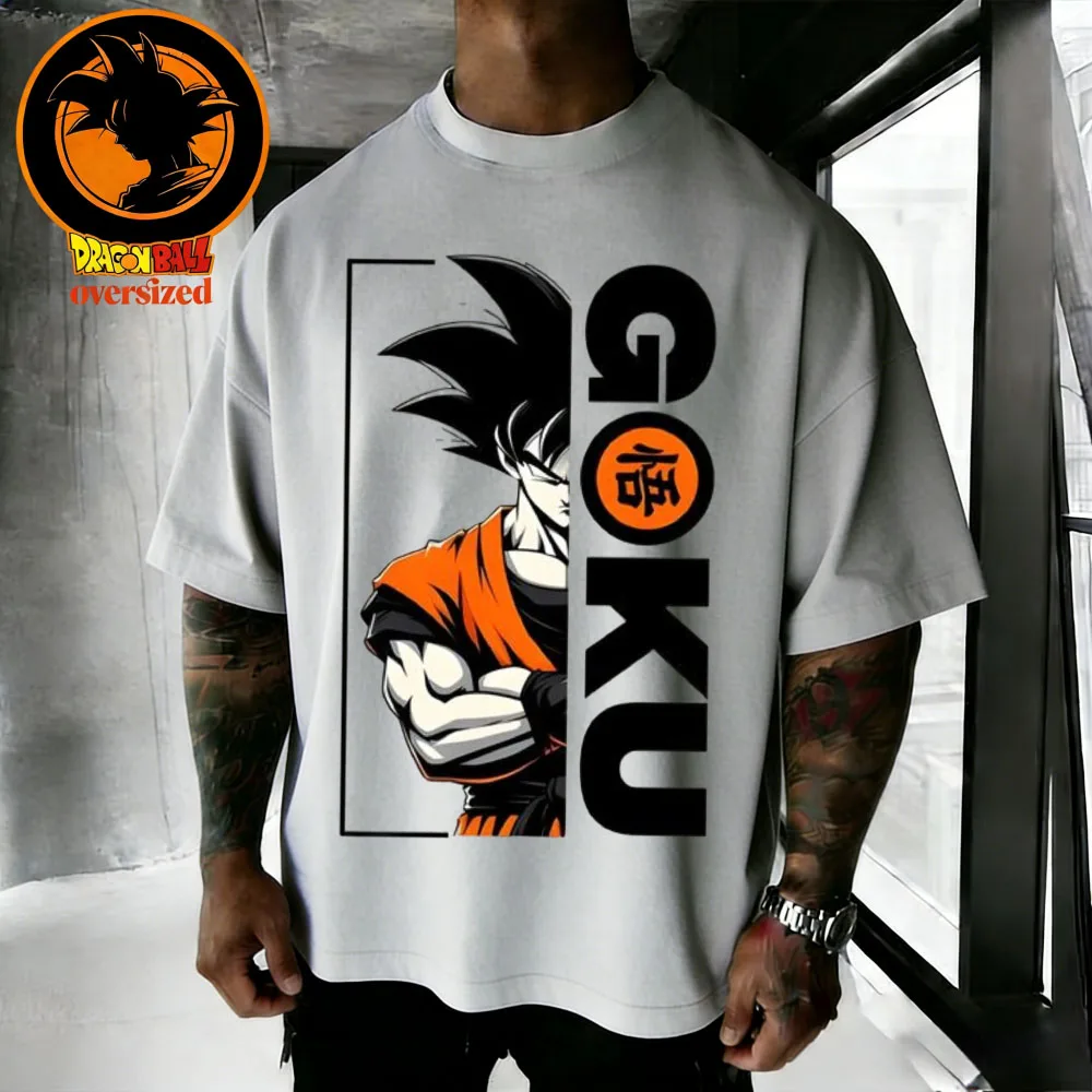 2026 Sommer Dragon Ball Retro Reine Baumwolle Herren T-Shirt Der Affenkönig Bedrucktes Oversize Freizeithemd Unisex Eltern-Kind-Outfit