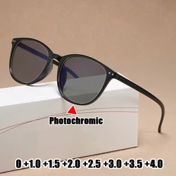 Intelligent Color Changing Far Sight Glasses New Fashion Square Frame Reading Sunglasses Prescription Photochromic Eyeglasses