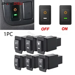 1PC Car LED Light Power on off Front fog lamp Steering Wheel Heating Button Switch With Wire For Nissan Paladin Accessories