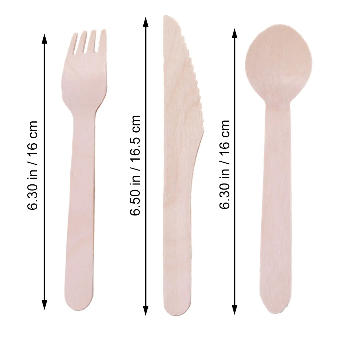 

150pcs Wooden Forks Spoons Cutters Set Disposable Wood Cutlery Utensils Tableware for Dinner Barbecue (50pcs Spoons 50pcs Forks