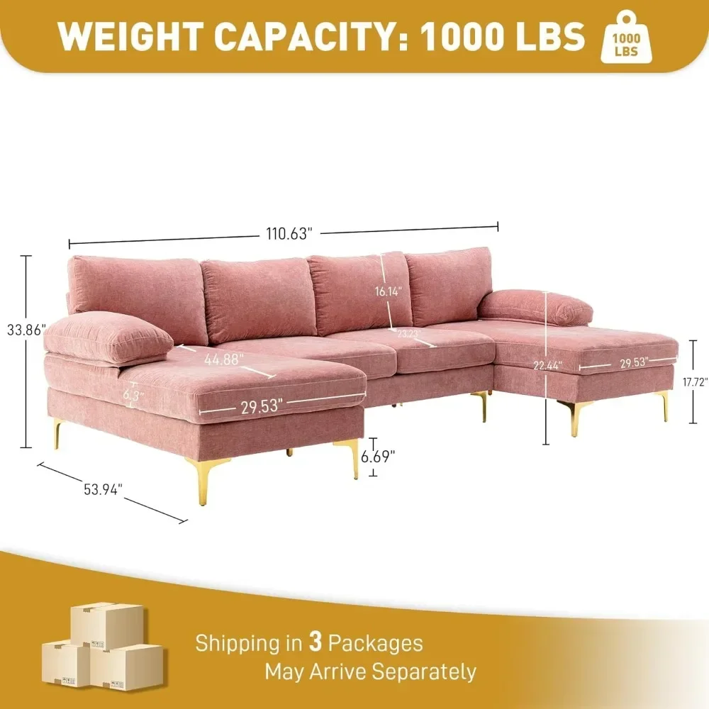 4 Seat Sofa Set for Living Room, 110.6