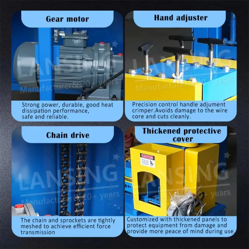 H120-4 Combined Upgraded Industrial Cable Stripping Machine Efficient Armored Thick Cable Stripper All-in-One Cable Processing