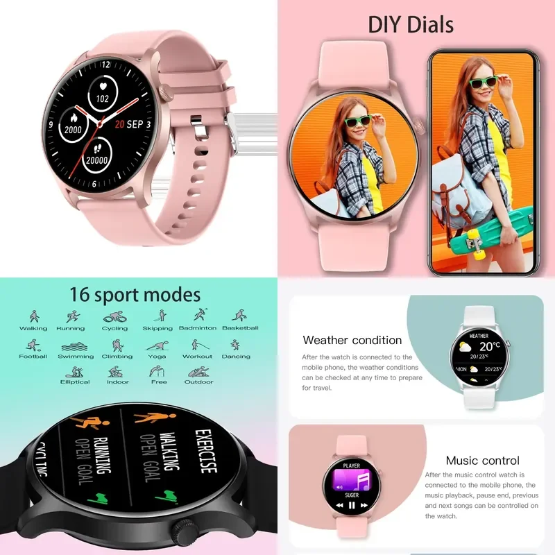Reloj Inteligente SENBONO MAX8 para Hombre y Mujer con Música, Monitor de Actividad Física, Monitor de Sueño, Resistente al Agua IP67 para Android IOS, Moderno