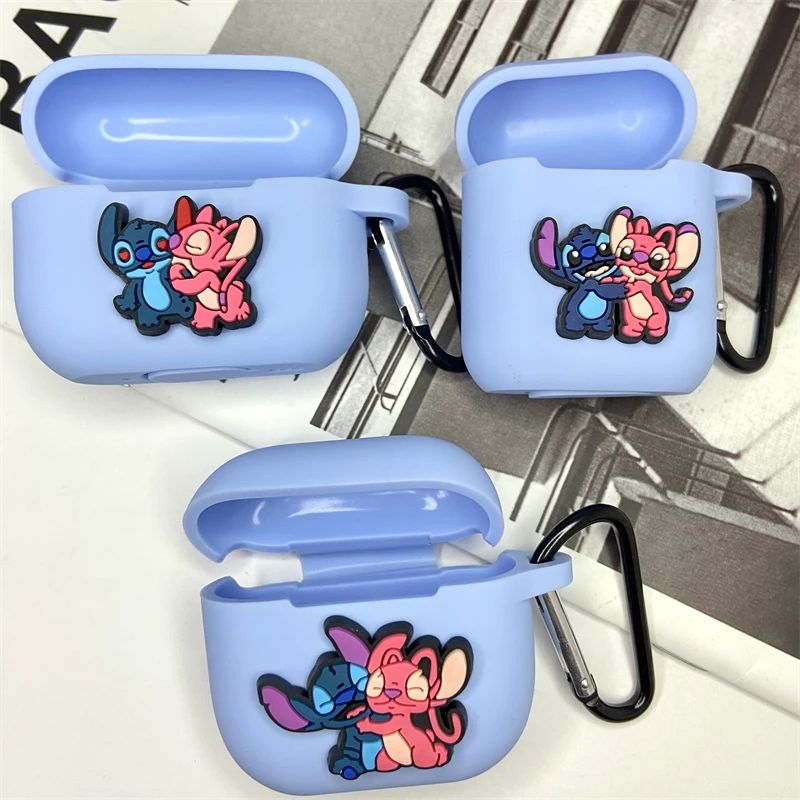 Disney-Étui de protection pour écouteurs pour Apple AirPods, Couple Stitch, Angel, 1, 2, 3, Generation Airpods Pro, Pro2, Bluetooth, Sauna Phone Case