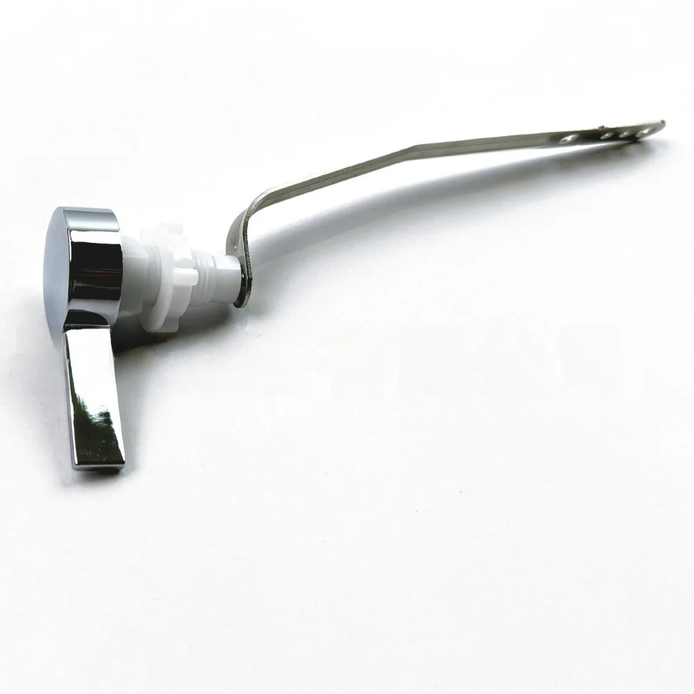 Side Mount Toilet Tank Flush Lever Chrome Zinc Alloy Construction Rust Resistant Finish for Long Term Bathroom Use