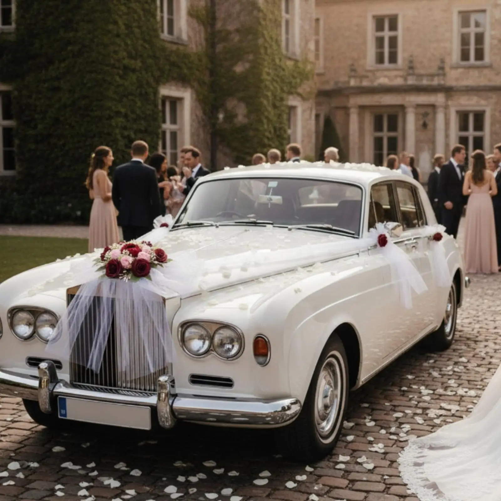 Wedding Car Decoration Kit Layered Design Bridal Automotive Decoration Set