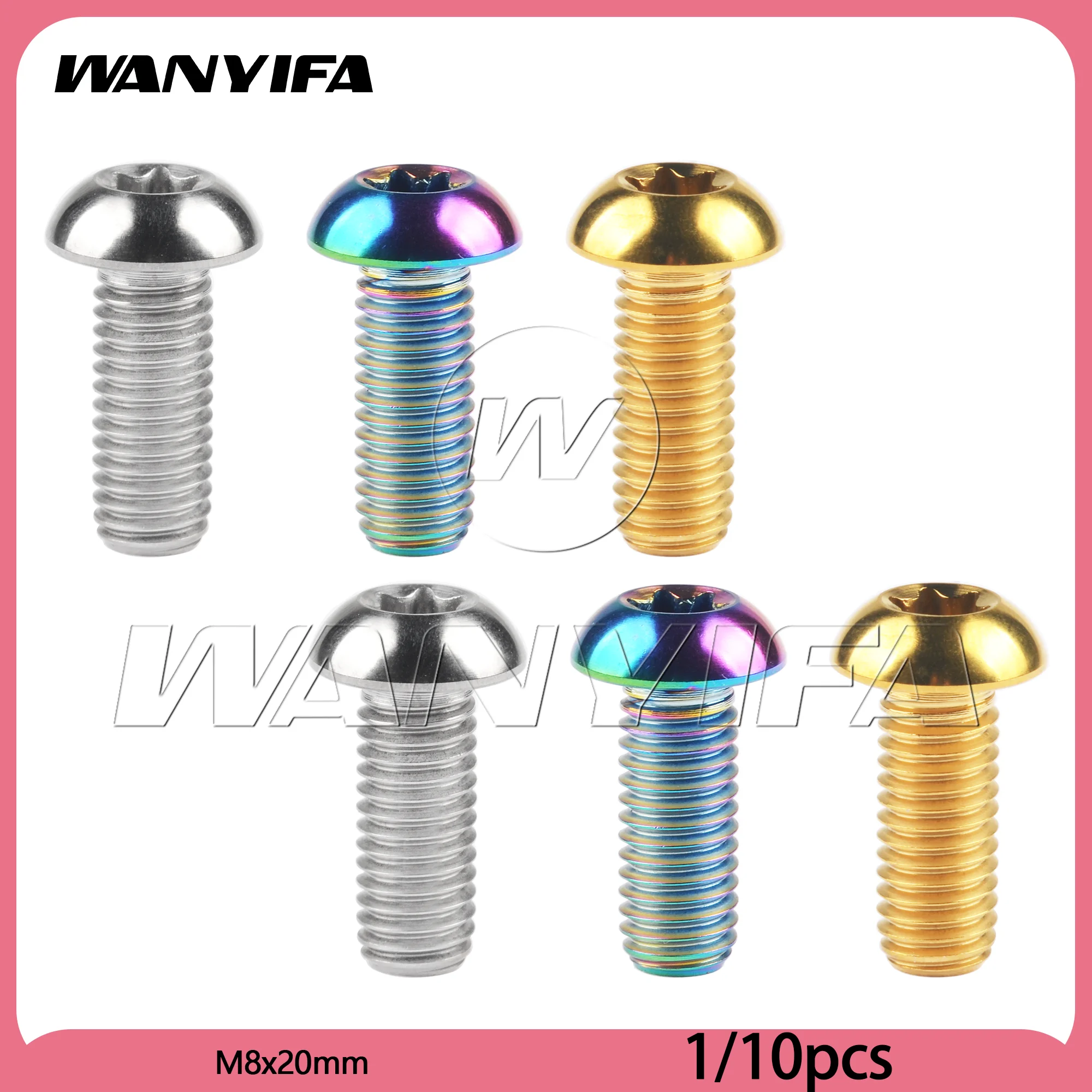 

Wanyifa 1/10pcs Titanium Bolt M8x20mm Torx Head Screw for DUCATI Motorcycle Disc Brake Rotor Bolt Accessories