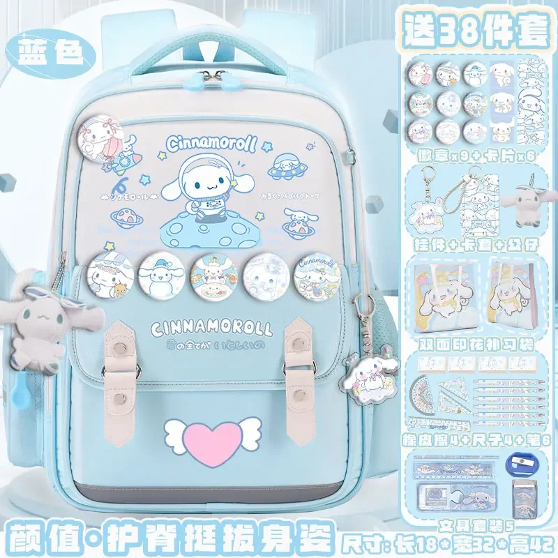 Sanrio Cinnamoroll Babycinnamoroll Student Schoolbag, grande capacidade, desenhos animados bonitos, impermeável, mochila resistente a manchas, novo