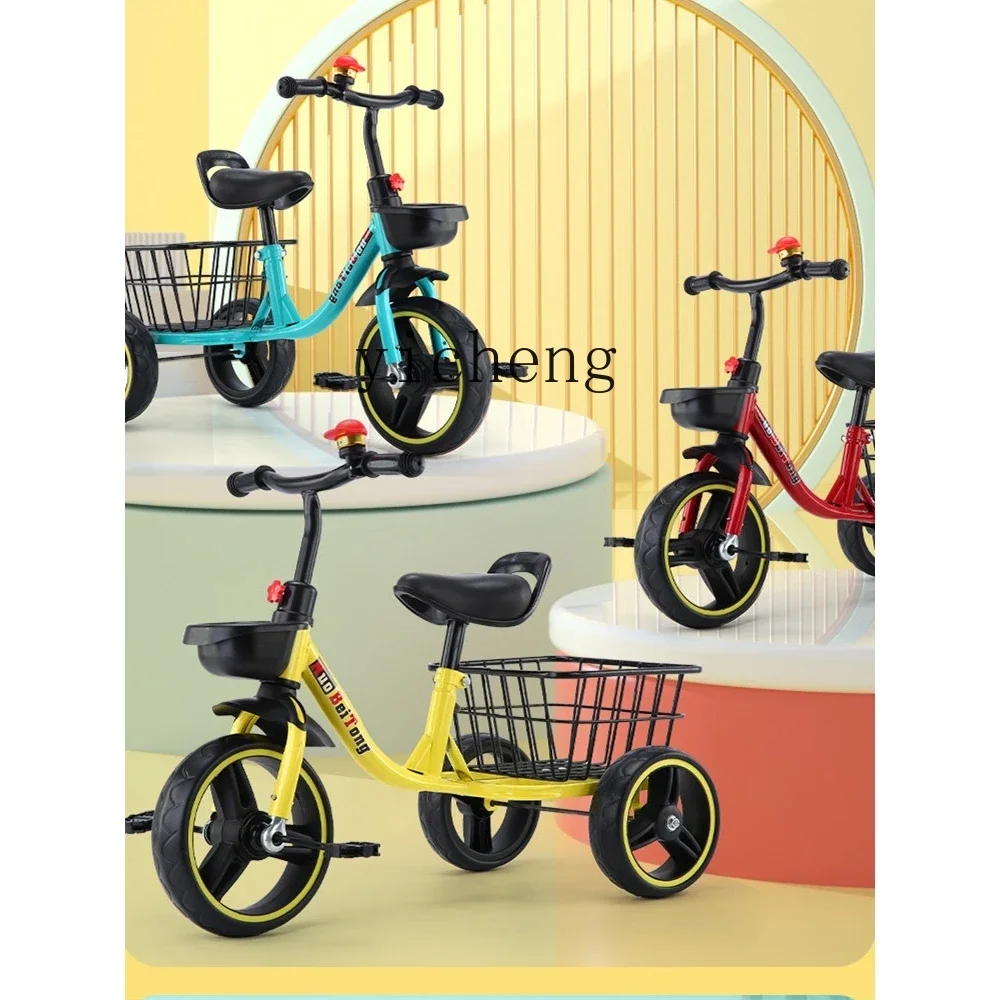 دراجة ثلاثية العجلات للأطفال مقاس XL بعمر 2-6 سنوات، مقاس كبير مع قدم موسيقية على شكل دلو خلفي