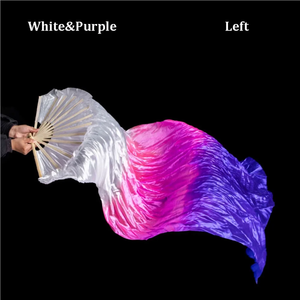 Gradient Color Belly Dancing Fan 1.5m Bamboo Long Imitation Fan Multicolors Practice Dancer Tool Square Dancing Accessories