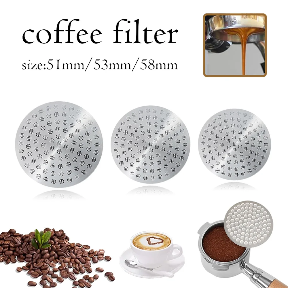

1pcs 304 Stainlesss Steel Coffee Puck Screen, Reusable Espresso Filter 51 53 58mm Mesh for Portafilter, Barista Accessories