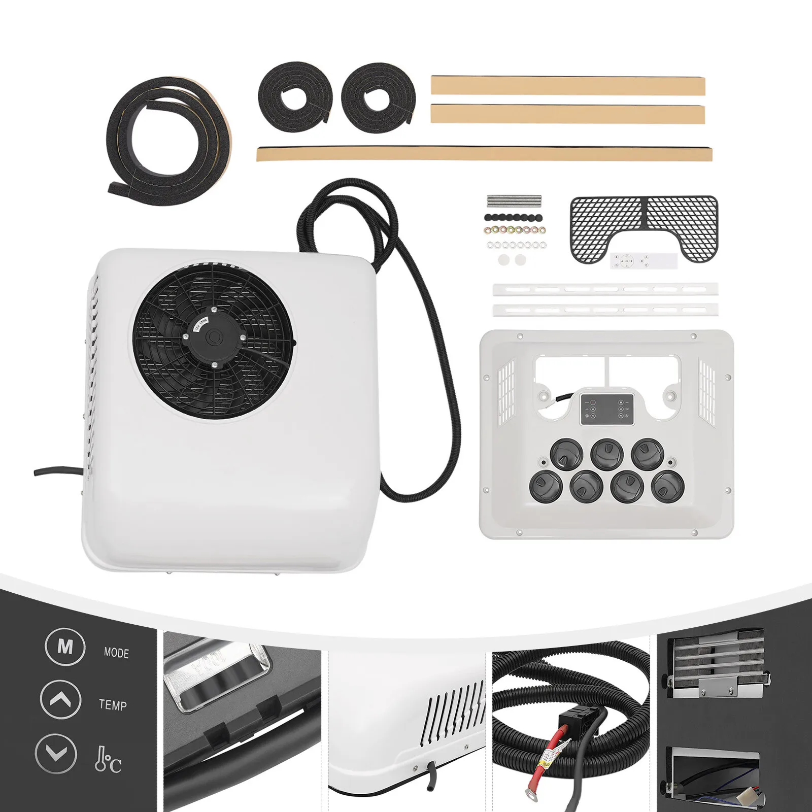 مكيف هواء على السطح 12 فولت RV 6000 وحدة حرارية بريطانية وحدة تيار متردد كهربائية رائعة لشاحنة تخييم متنقلة