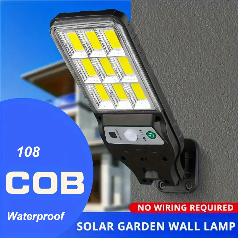 

COB Outdoor Solar Lights Motion Sensor 3 Modes Waterproof Security Solar Wall Lighting for Patio Garden Door Street Light
