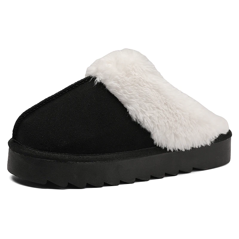 Women's G G Winter Furry Slides Slip On Keep Warm Home Cotton Shoes Lightweight Thick Sole Furry Slippers For Unisex Size 36-43