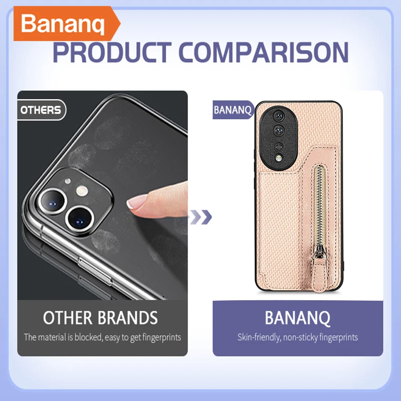 Bananq Card Bag Wallet Case For Honor 80 70 60 Pro 50 X30 X40 X9A X9 X8 Play 6C 30M 5G Cover For Huawei Nova 9 10 SE Y70 Y90 4G