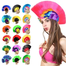 Halloween Christmas Novel Party Headwear Fashion Mohawk Wig Punk Wig Funny Cockscomb Decoration Synthetic Wigs Costume 2024