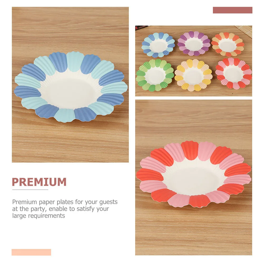 

100 Disposable Decorative Paper Plates Mix Colors Party Supplies Lightweight Festive Food Serving Great for Parties Family Use