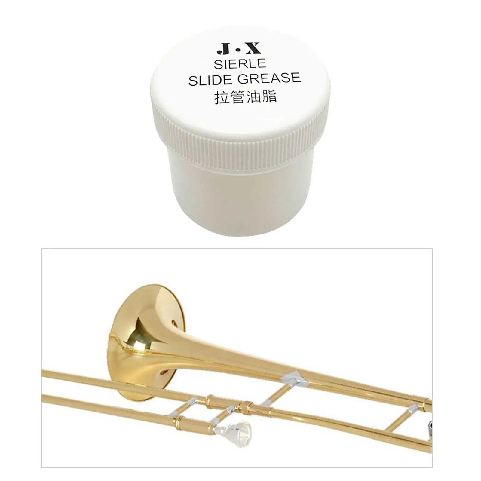 

Trombone Slide Oil Easy Carry White Paste Grease Multipurpose Brass Instruments for Trombone Euphonium Trumpet Tuba Supplies