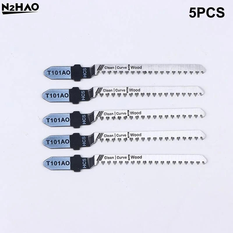 

5Pc High Speed Steel T101AOL T101AO Jig Saw Blades Set 20 Tpi, T-Shank, For Precision Cutting And Clean Wood Edges Jig Saw Blade