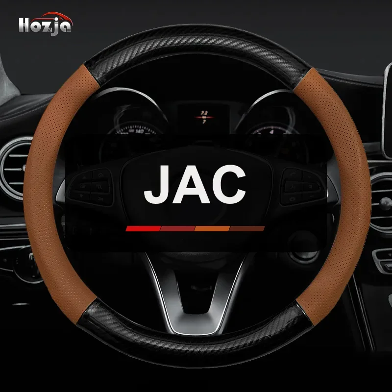 

Car Steering Wheel Cover Breathable Anti Slip Leather Steering Covers Suitable For JAC S2 Refine S3 S4 S5 S7 R3 A5 M6