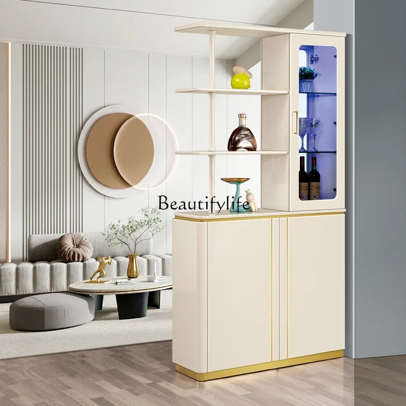 

yj9 Living Room Entrance Screen Partition Double-Sided Shoe Cabinet and Wine Cabinet Integrated Light Luxury Style