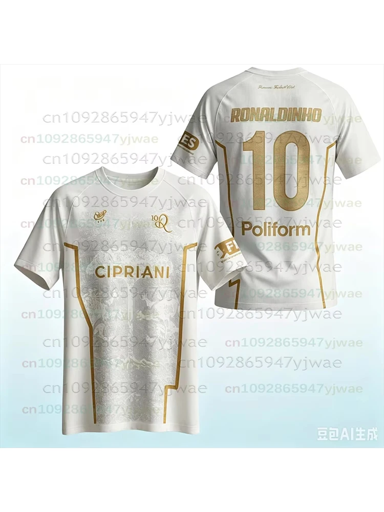 26-27 Ronaldinho 10 Ravenna Sonderedition Herren Trainings-Fußballtrikot Kurzarm Atmungsaktive Uniform Eltern-Kind Fußballtrikot – Detail 5