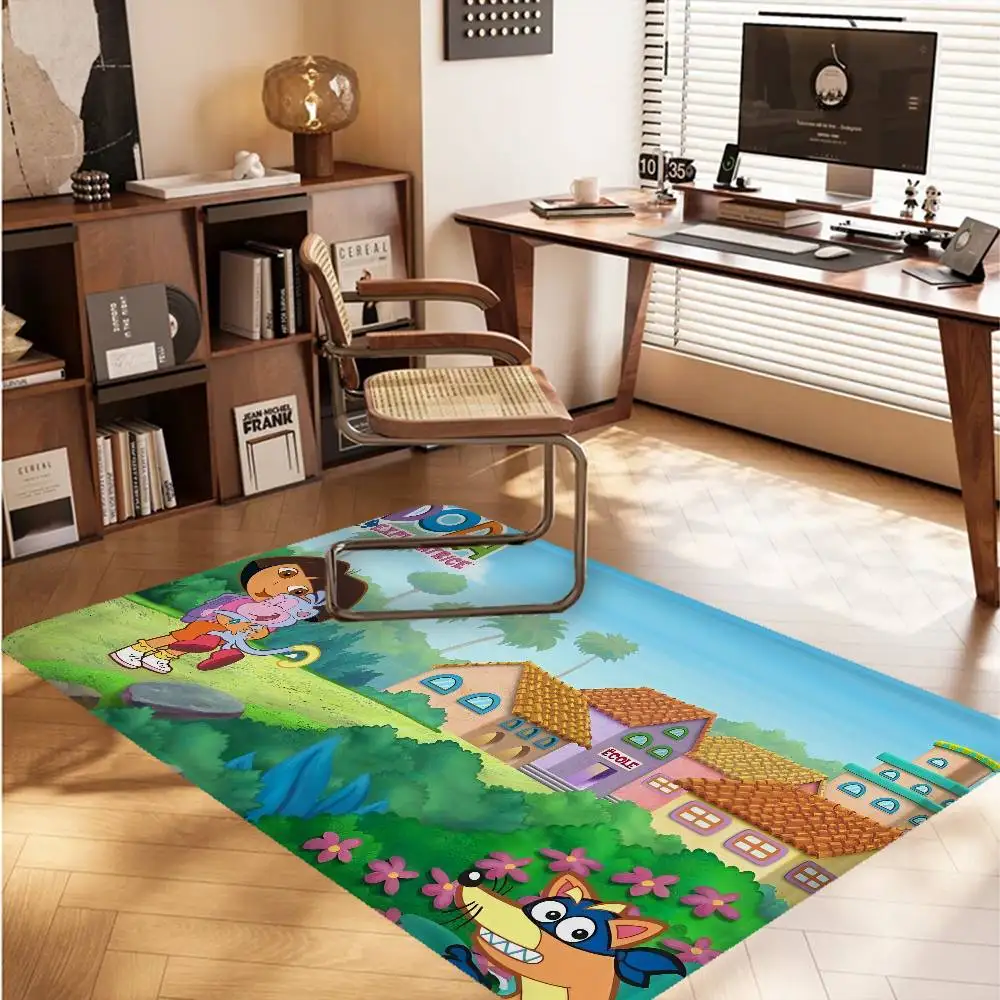 D-Dora the E-Explorer Room Mats Retro Multiple Choice Living Room Kitchen Rug Non-Slip Welcome Rug